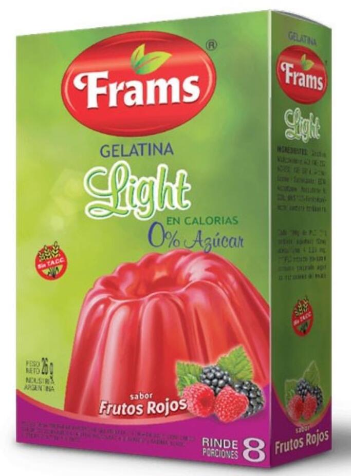 Gelatina Frutos Rojos x 26 gr Frams