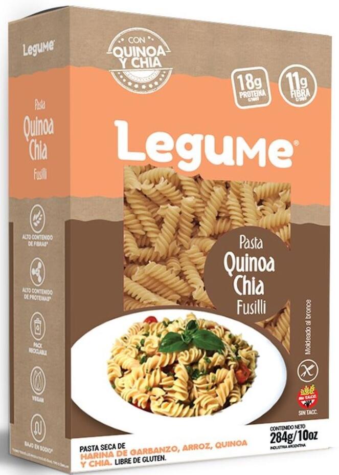 Pasta Seca Quinoa Chía Fusilli x 284 gr - Legume