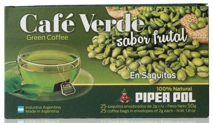 Te con Café Verde x 25 saq = Piperpol