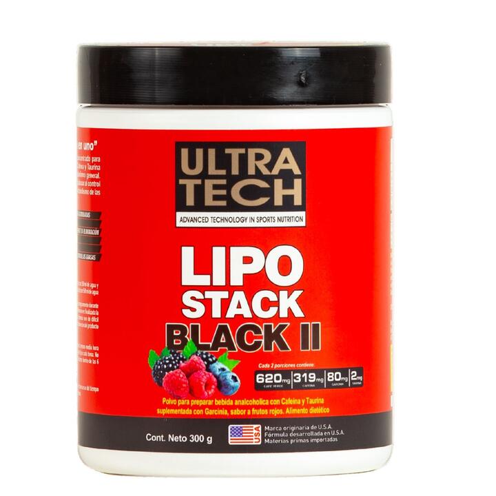 Lipo Stack Black II x 300 g Frutos Rojos = Ultra Tech