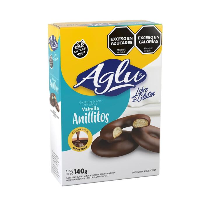 Anillitos de Vainilla Bañados en Chocolate x 140 gr Abucel