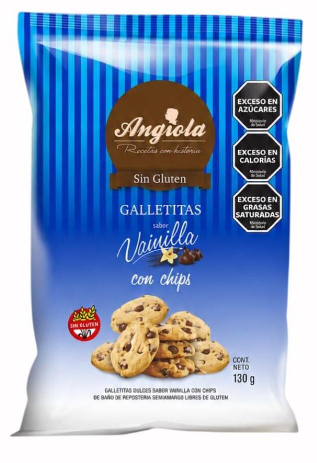 Galletitas Vainilla con Chip Chocolate x 130 gr Angiola