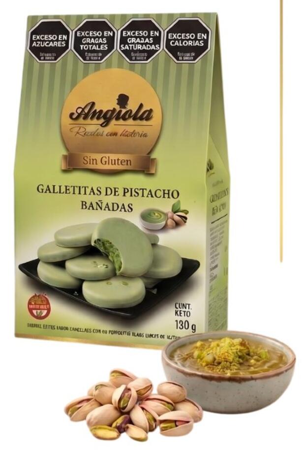 Galletitas bañadas sabor pistacho 130 gr Angiola
