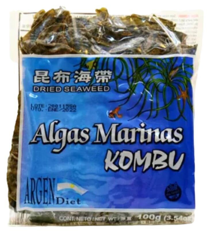 Algas Kombu en Tiras x 100 gr = Argendiet