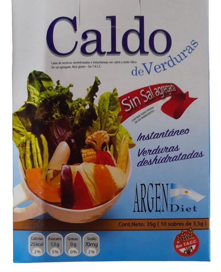 Caldo sin sal sobres = Argendiet