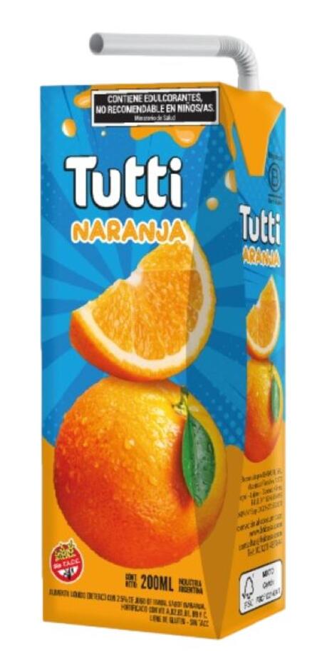 Jugo de Naranja x 200 cc = Tutti