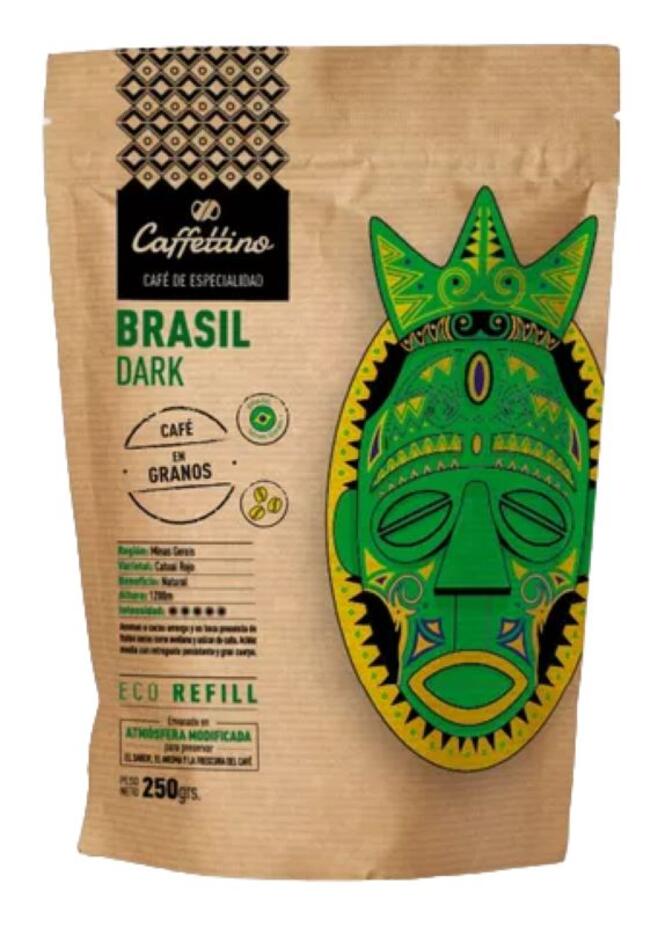 Café de especialidad Brasil Intenso en granos x 250 gr Caffettino