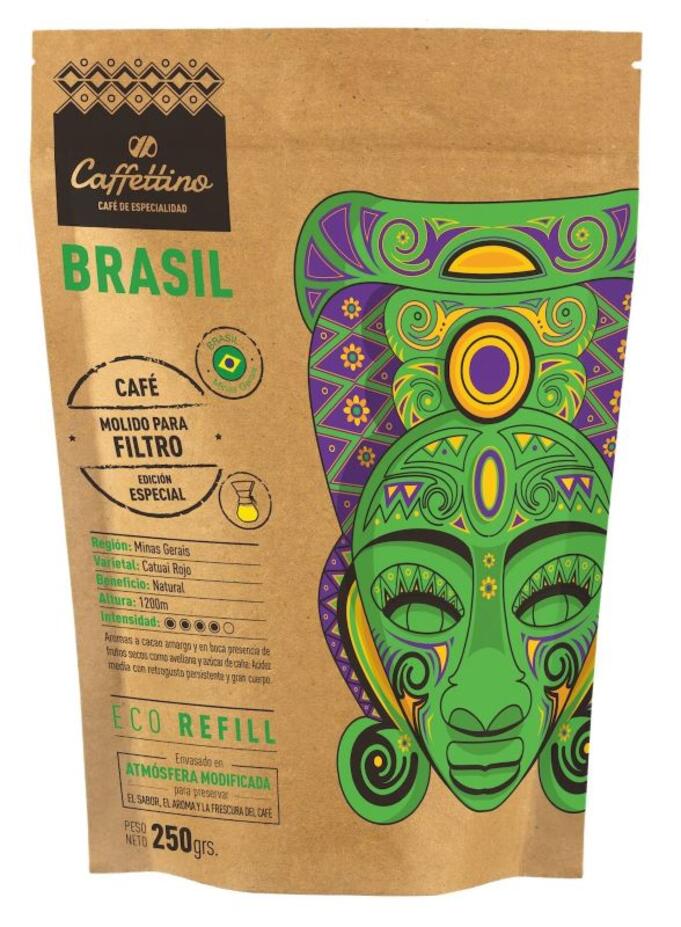 Café de especialidad Brasil Intenso molido p/filtro x 250 gr Caffettino