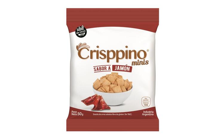 Galletitas de Arroz Mini Jamón 50 gr = Crisppino