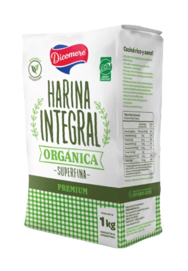 Harina de Trigo Integral Orgánica x 1 kg Dicomere