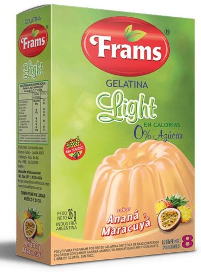 Gelatina Ananá Maracuya x 26 gr Frams