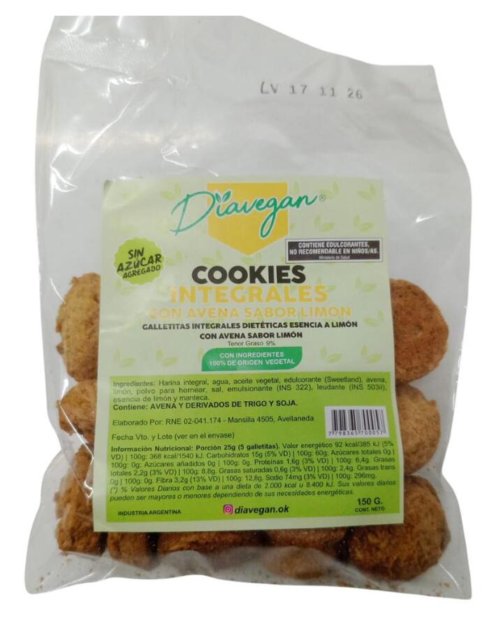 Galletitas Limón Sin Azúcar x 150 gr Diavegan