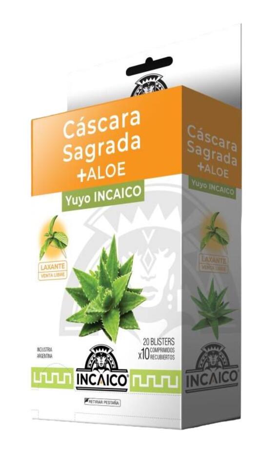 Cascara Sagrada Aloe Blistera x 200 comp = Incaico