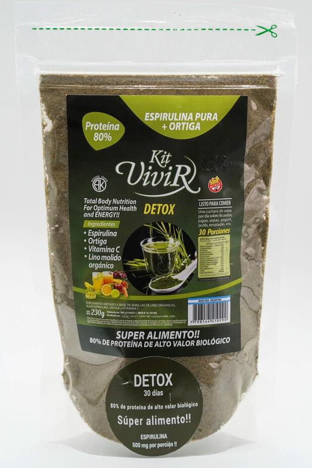 Proteína 80% Espirulina + Clorofila x 230 gr = Kit Vivir