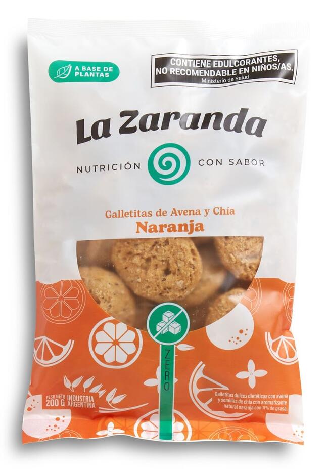 Galletitas sabor Naranja s/azúcar x 200 gr - La Zaranda