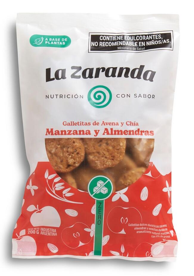 Galletitas sabor Manzana y Almendras s/azúcar x 200 gr - La Zaranda