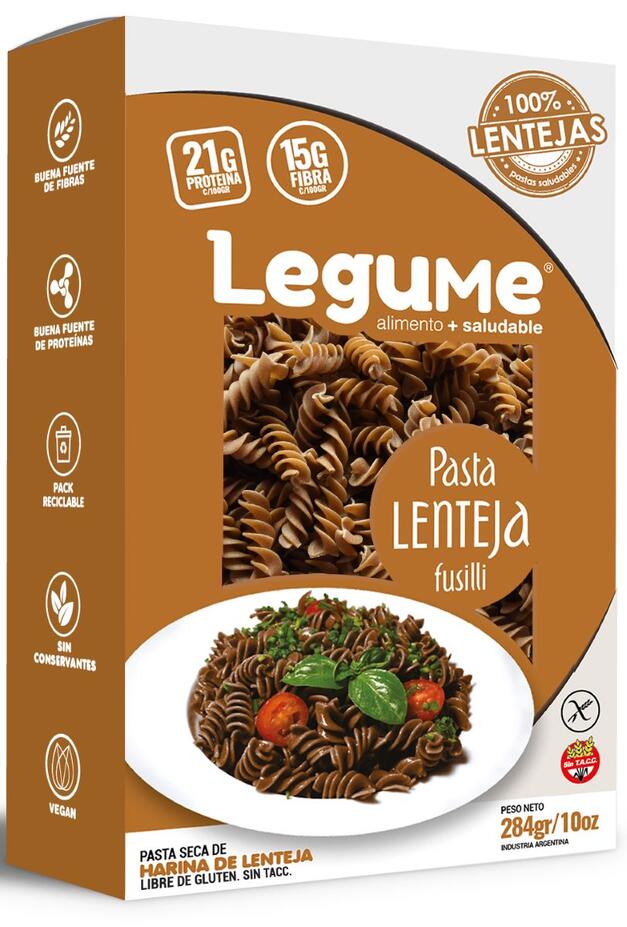 Pasta Seca de Lenteja Fusilli x 284 gr - Legume