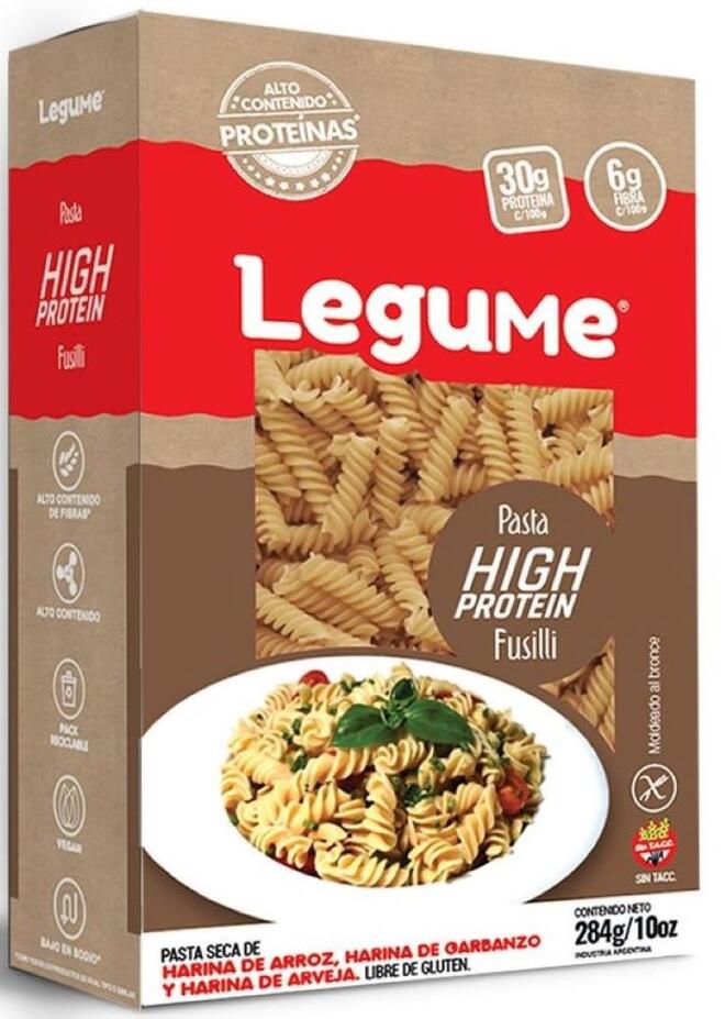 Pasta Seca de High Proteína Fusilli x 284 gr - Legume