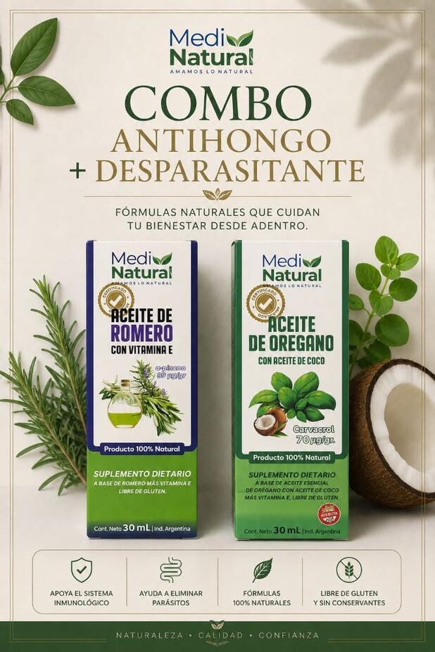Combo Aceite de Orégano + Aceite de Romero Medinatural