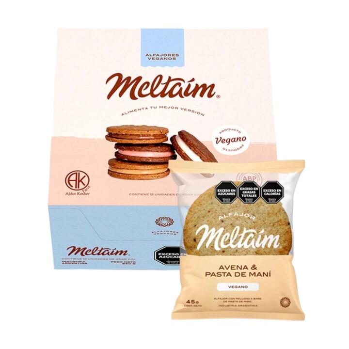 Alfajor de Avena y Maní x 45 gr x 12 unid - Meltaim