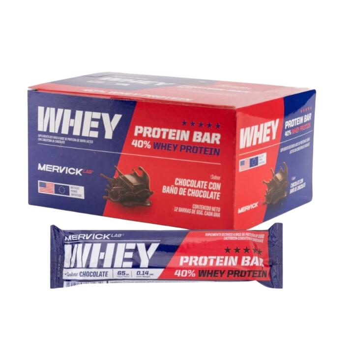 Protein Bar Chocolate x 12 unid x 65 gr = Mervick