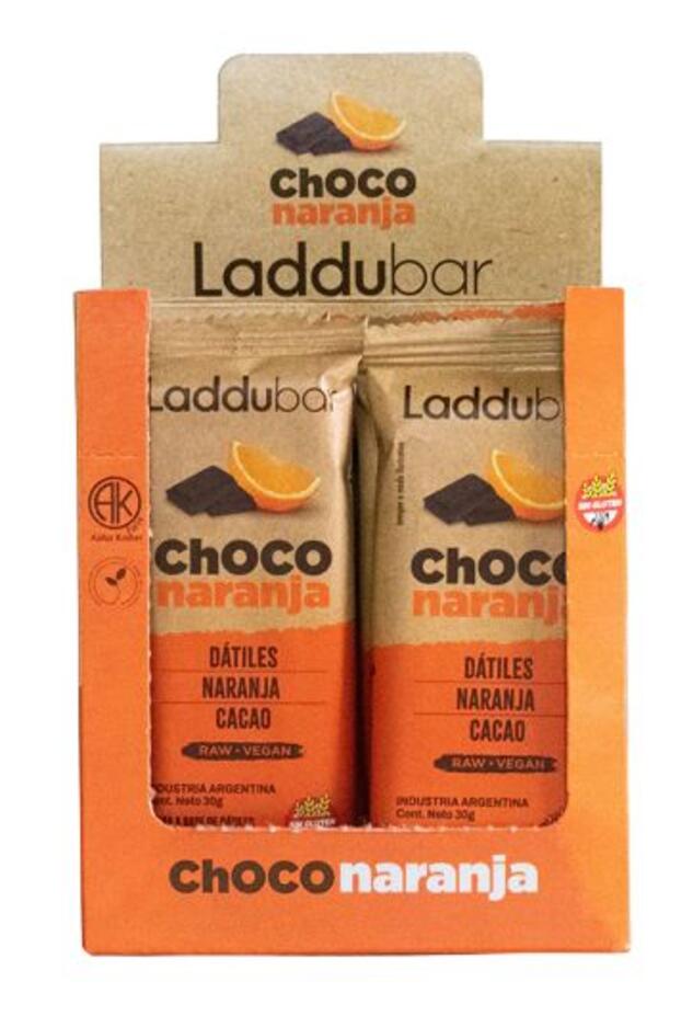 Laduu Bar Choco Naranja x 12 unid Golden Monkey