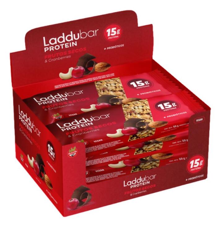 Laduu Bar Proteicas Frutos Secos y Arándanos x 10 unid Golden Monkey