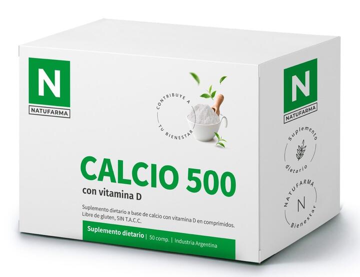 Calcio 500 con Vit D x 50 comp Natufarma