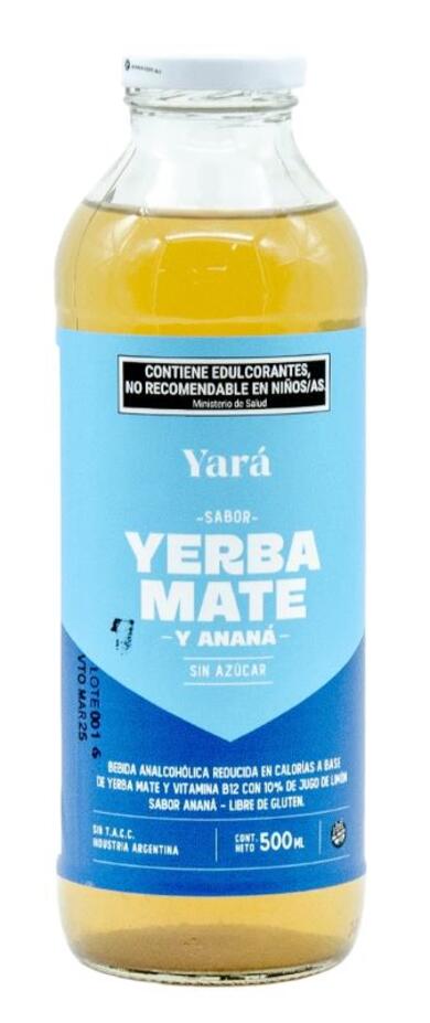 Jugo Yerba Mate y Ananá sin azúcar 500 cc Yara