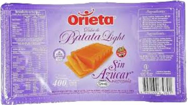 Dulce Batata Sin Azúcar x 400 gr Orieta