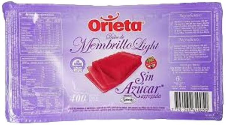 Dulce Membrillo Sin Azúcar x 400 gr Orieta