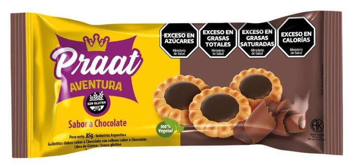 Galletitas Aventura de Vainilla rellenas con Chocolate x 85 gr Praat