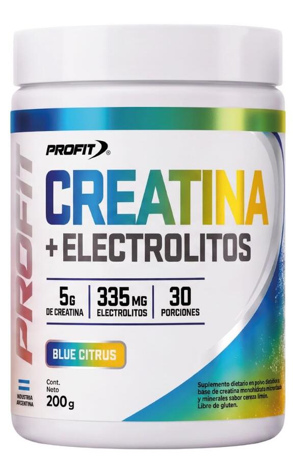 Creatina + Electrolitos Blue Citrus x 200 gr Profit