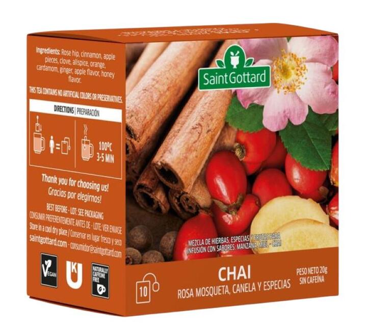 Te Chai, Rosa Mosqueta, Canela y Especias x 10 saq SaintGottard