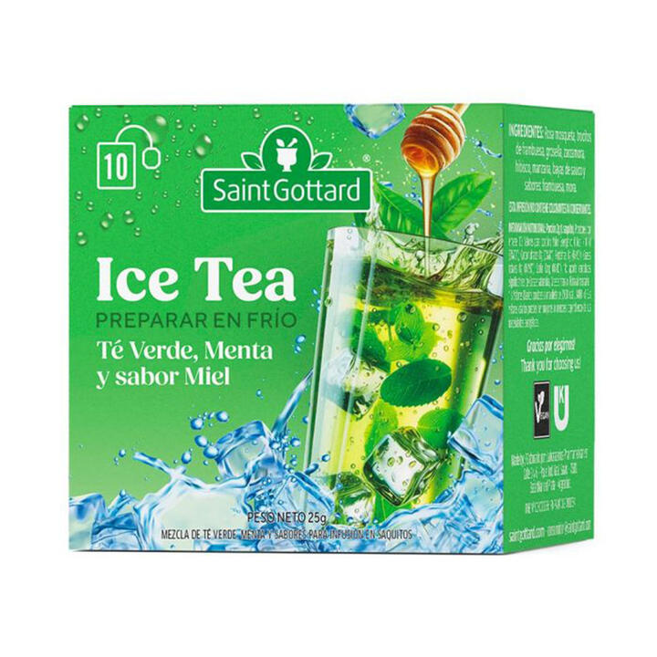 Ice Tea Te Verde, Menta y sabor Miel x 10 saq SaintGottard