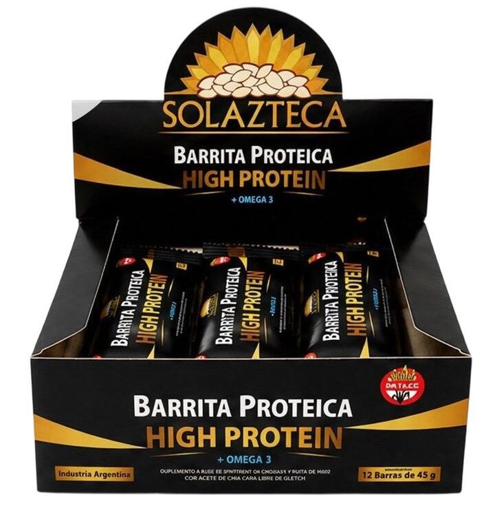 Barritas High Protein 45 gr x 12 unid - Sol Azteca