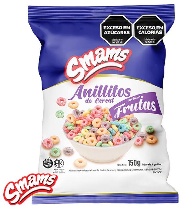 Anillitos de Cereal sabor Frutas x 150 gr Smams