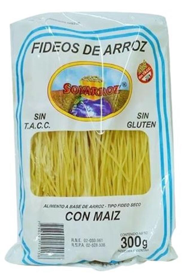 Fideos de Arroz Maiz x 300 gr = Soyarroz