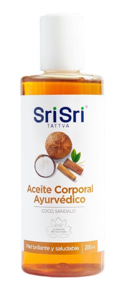 Aceite corporal Ayurvedico Coco y Sándalo x 200 cc Sri Sri