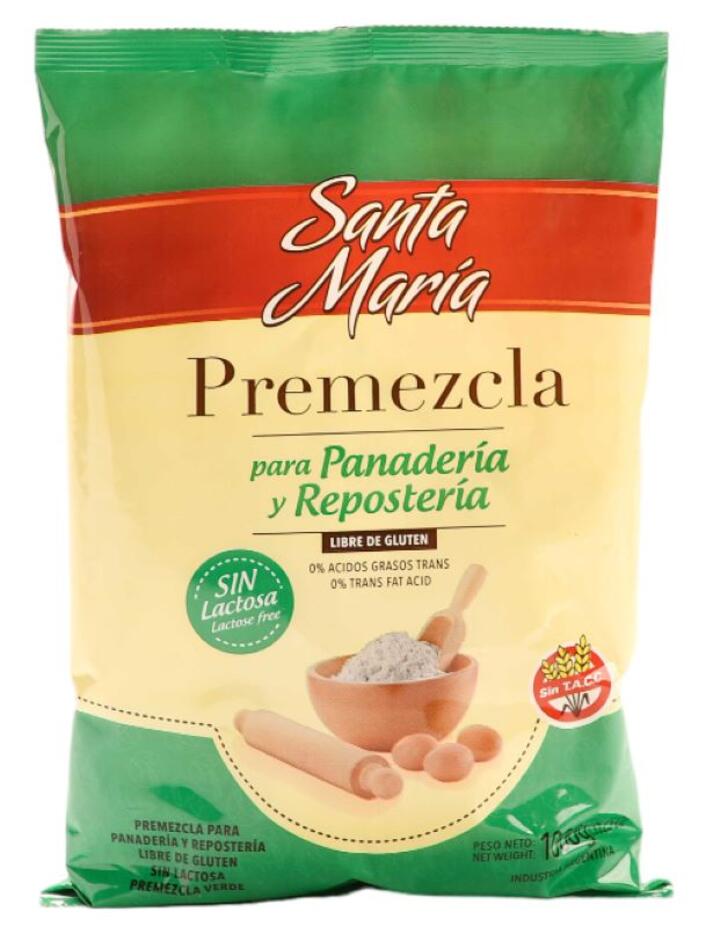 Premezcla para Panadería y Repost Sin Lactosa VERDE x 1 kg - Santa Maria