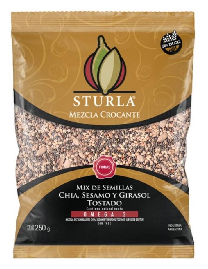 Premezcla Crocante (chia-sesamo tostado-girasol tostado) x 250 gr Sturla