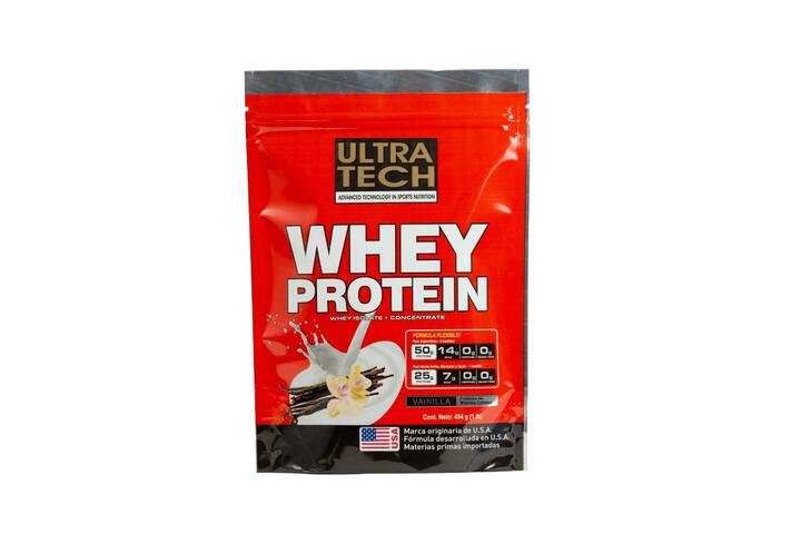 Whey Protein 454 g ( 1 libra) Vainilla = Ultra Tech