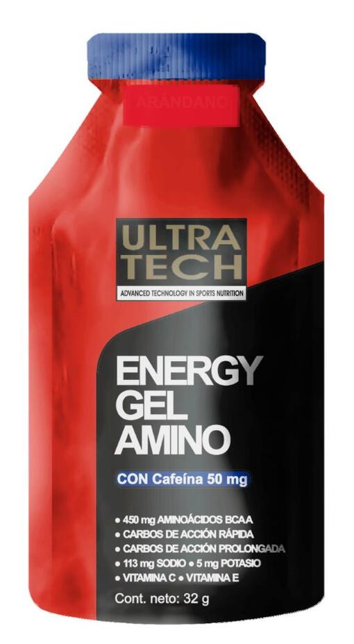 Energy Gel Amino con Cafeína x 32 gr Manzana x 12 unid = Ultra Tech