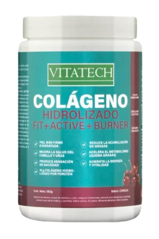 Colágeno Hidrolizado Fit+Active+Burner x 383 gr = Vitatech